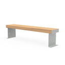 Moderne Hockerbank Caracas 80x100 aus Holz und verzinktem Metall, ohne Lehne
