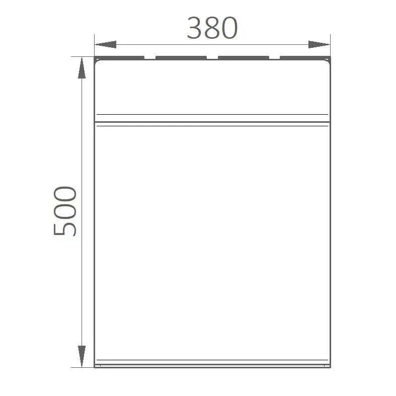 Technische Zeichnung Hockerbank Caracas, Maße 380x500 mm, Metallbau Detailansicht