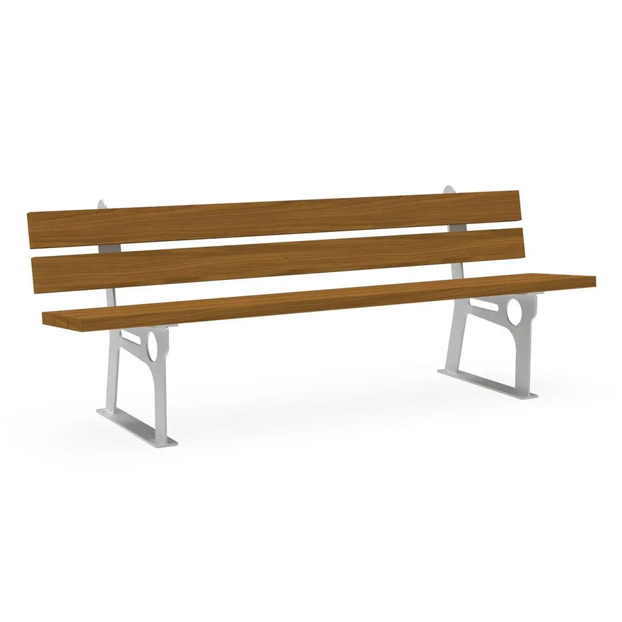 Parkbank aus Fichte 40x120 cm mit verzinktem Metallgestell, moderne Optik