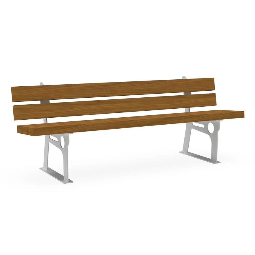 Parkbank aus Fichte 120 cm, verzinktes Metallgestell, langlebig für Außenbereich