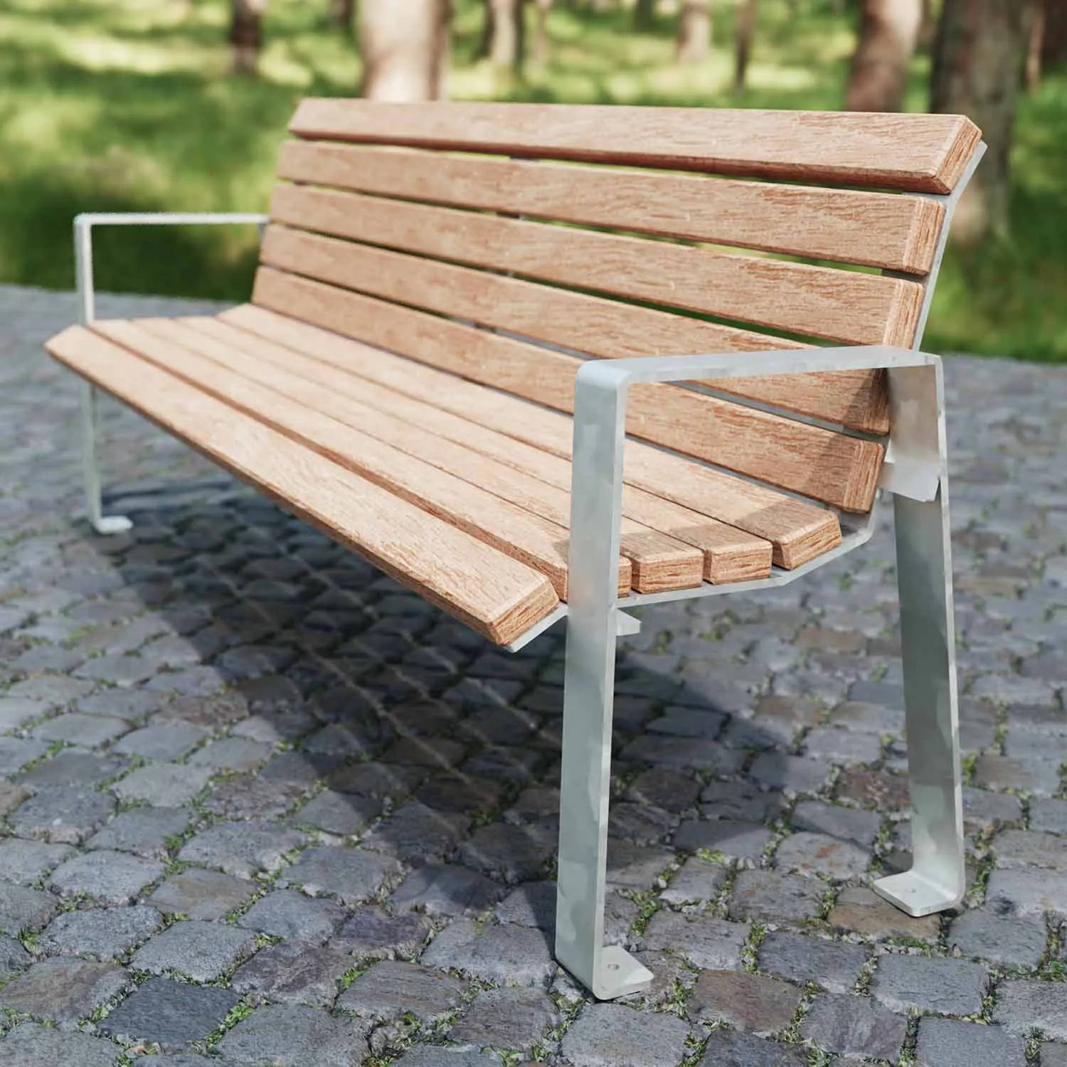 Parkbank Merida verzinkt mit Lärchenholz - Bild 2