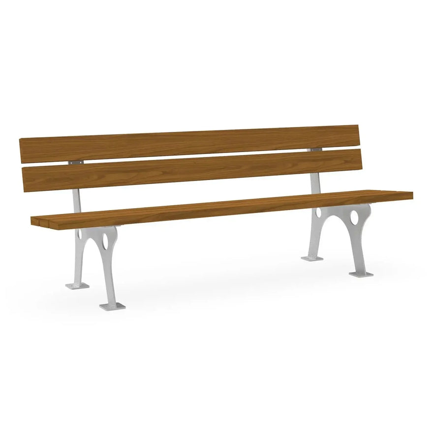 Parkbank aus Fichte mit verzinktem Gestell, modernes Design, stabile Sitzbank