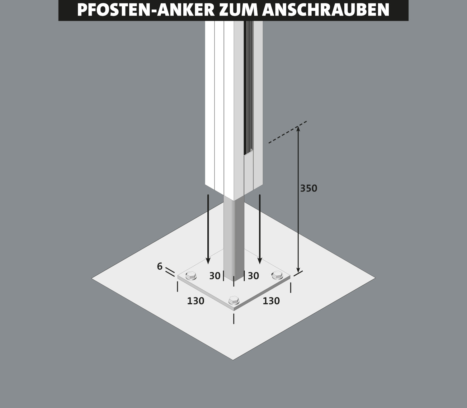 Pfosten-Anker zum Anschrauben