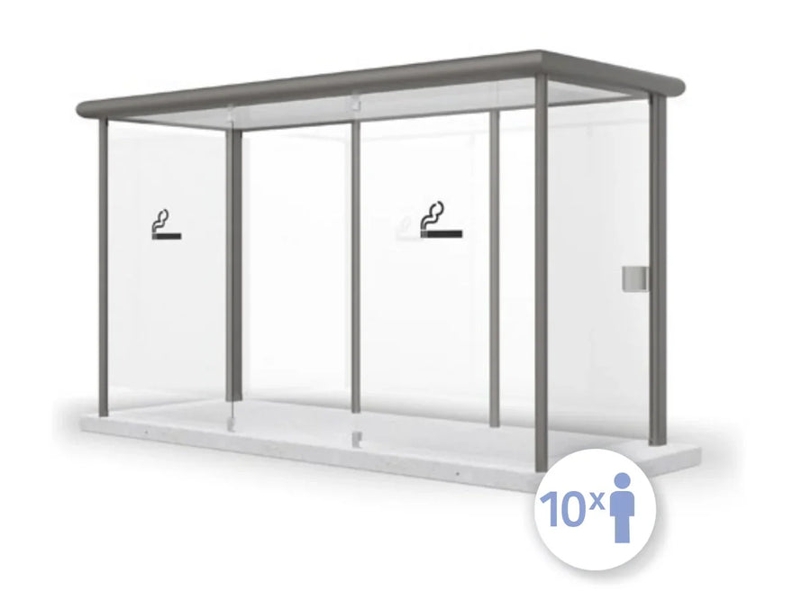 Raucherkabine aus Glas und Metall, freistehend, für 10 Personen, modernes Design