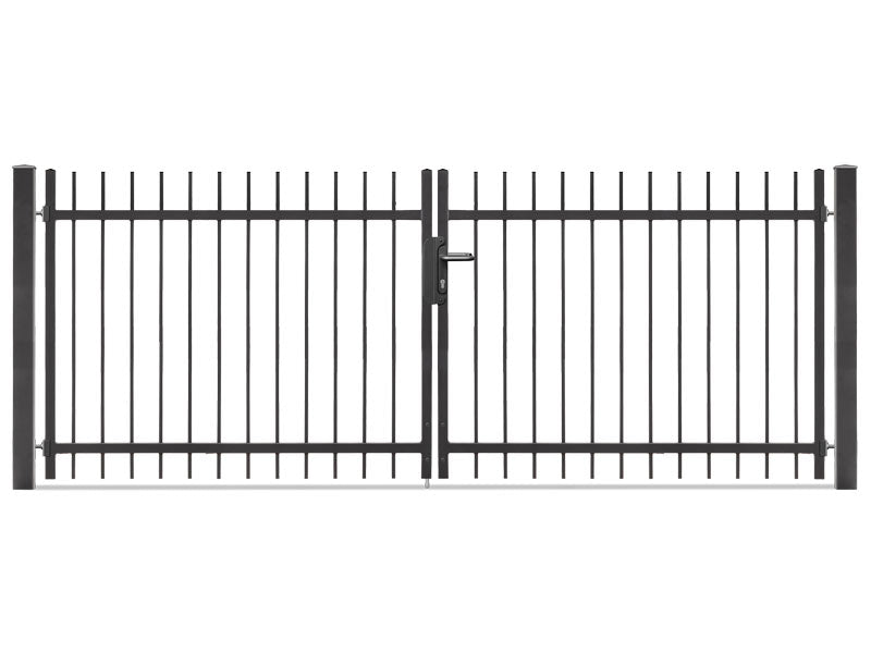 Doppelflügeltor aus Metall, geschlossen