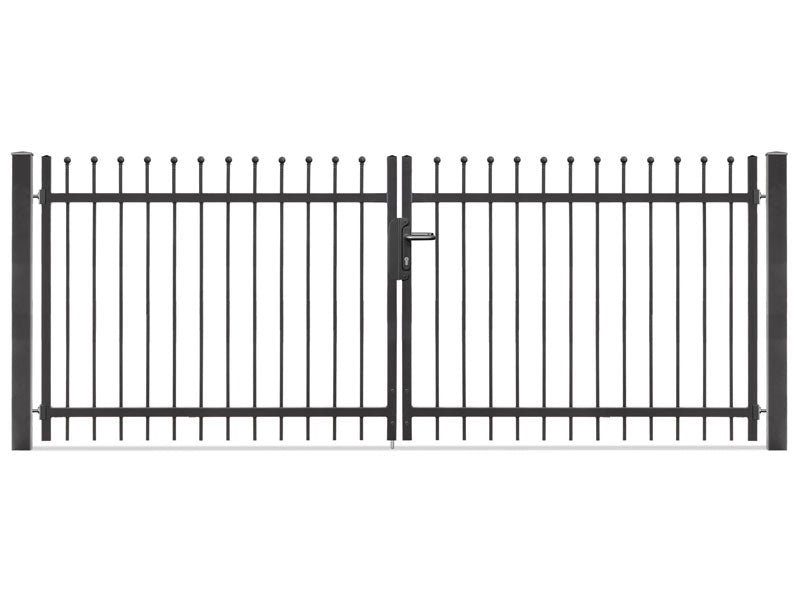 Doppelflügeltor aus Metall, geschlossen
