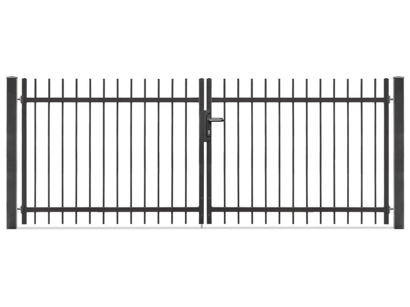 Doppelflügeltor aus Metall, geschlossen