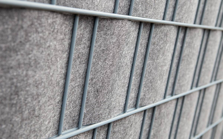 Vlies-Sichtschutz fleeceline im Doppelstabgitter, Detailaufnahme der Textiloptik