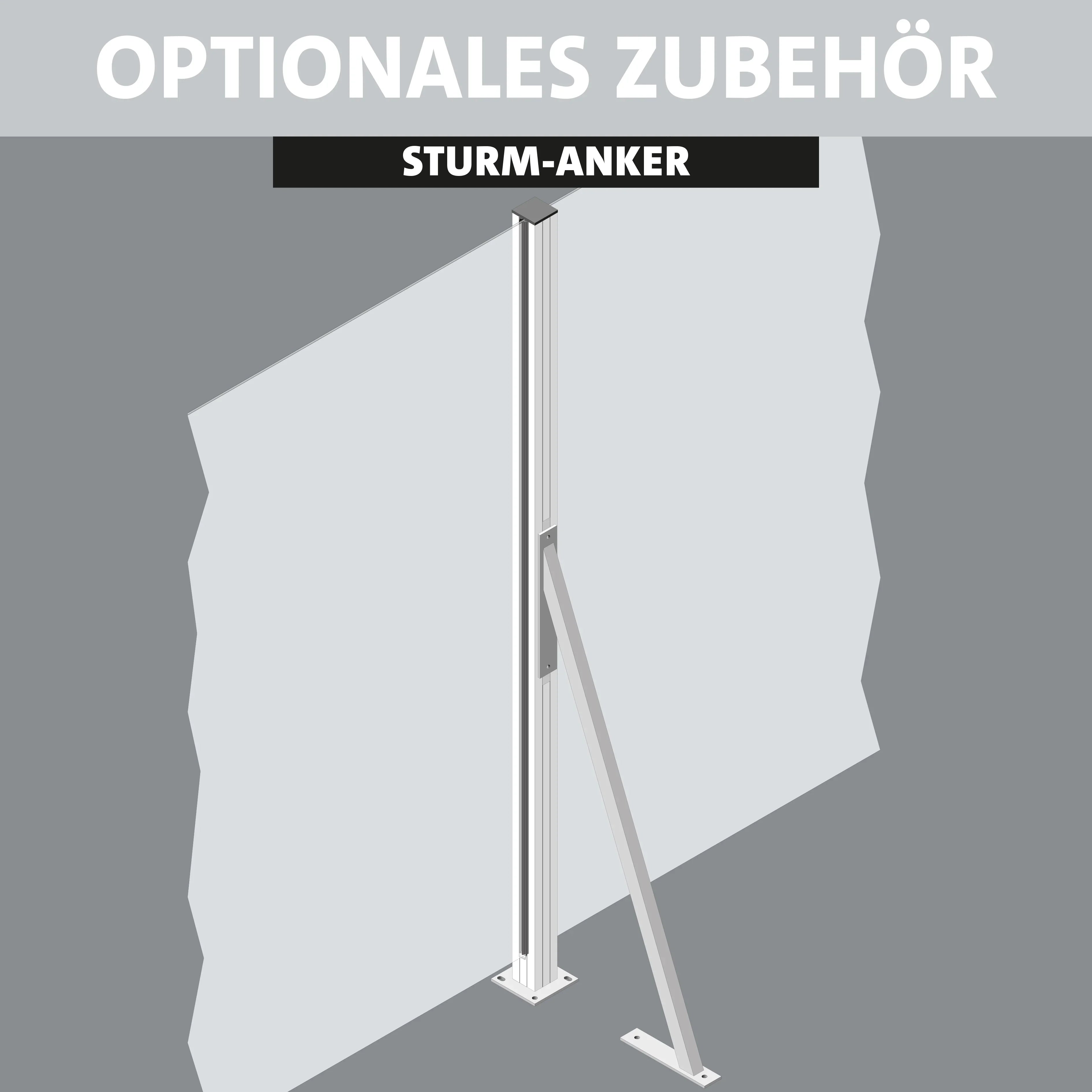 Sturmanker aus Aluminium als optionales Zubehör zur Stabilisierung von Metallkonstruktionen