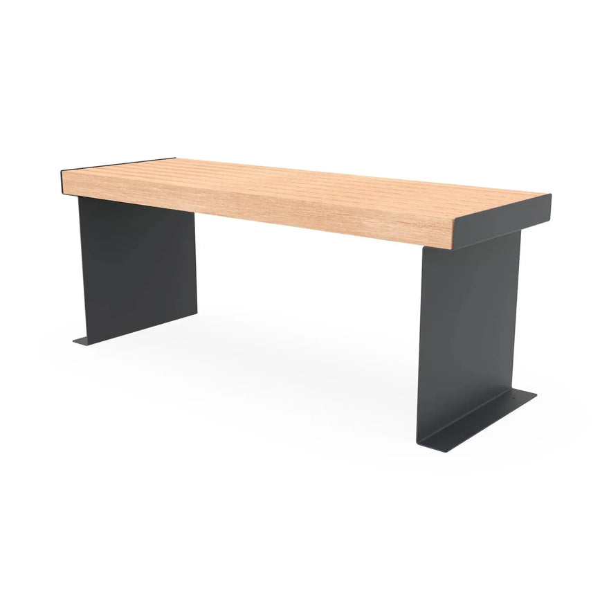 Moderner Esstisch Caracas mit Holzplatte und Metallgestell RAL 7016, 80x100 cm