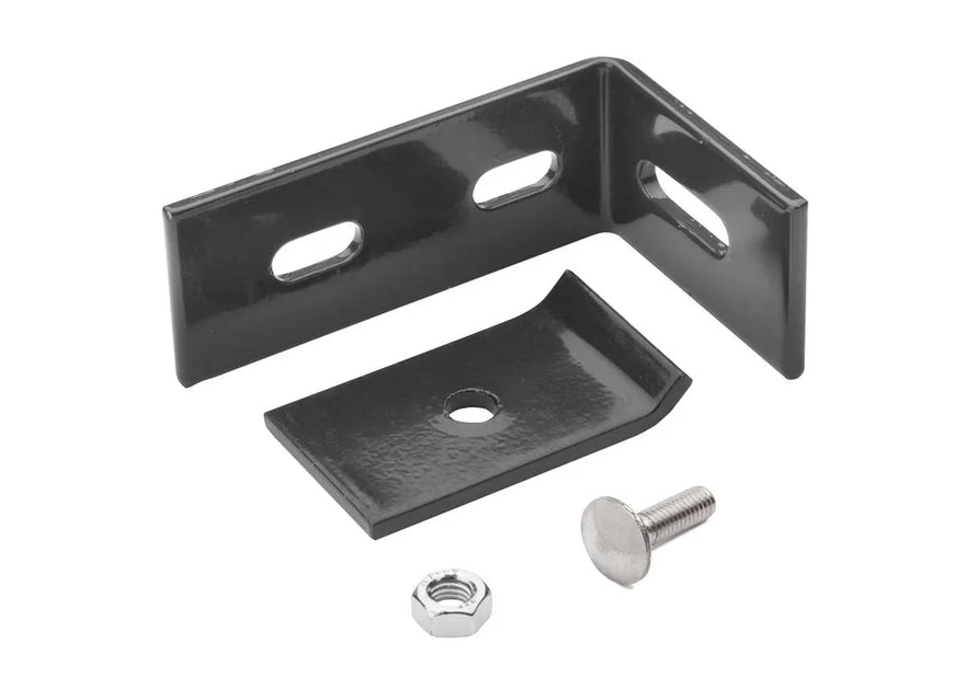 Wandbefestigungswinkel aus Metall in Anthrazit RAL 7016 mit Schraube und Mutter