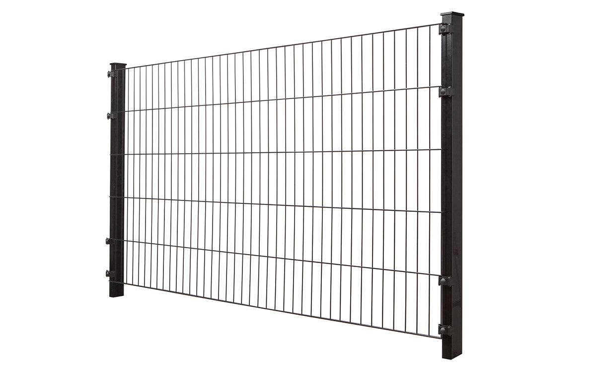 Doppelstabmatte des Zaunmodells BLACKY in Tiefschwarz RAL 9005