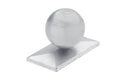 Aluminiumkappe mit Kugel für Zaunpfosten Typ A 60 x 40 mm, Aluminium natur