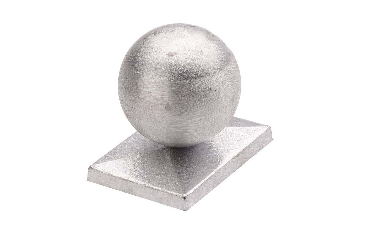 Aluminiumkappe mit Kugel für Zaunpfosten Typ P und U 60 x 40 mm