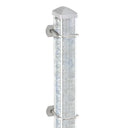 Zaunpfosten Typ U verzinkt mit Edelstahl-U-Bügeln, Rechteckrohr 60 x 40 x 2 mm