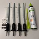 Set aus Metall-Befestigungen, Dübeln, Gewindestangen, Chemiedübel und Zubehör für Dämmung