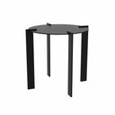 Beistelltisch CLASSIC aus Metall, runde Tischplatte, Tiefschwarz – Made in Germany