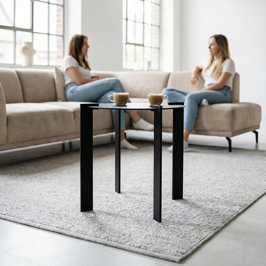CLASSIC Beistelltisch rund, Stahl schwarz, Detailansicht