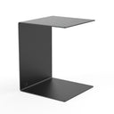 Beistelltisch EVOC 01 aus Stahl in C-Form, Tiefschwarz, Höhe 45 cm – Made in Germany