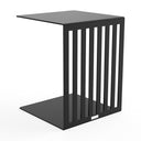 Beistelltisch EVOC 02 aus Stahl in C-Form, Tiefschwarz, Höhe 45 cm – Made in Germany