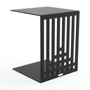Beistelltisch EVOC 05 aus Stahl in C-Form, Tiefschwarz, Höhe 45 cm – Made in Germany