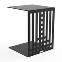 Beistelltisch EVOC 07 aus Stahl in C-Form, Tiefschwarz, Höhe 45 cm – Made in Germany