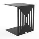 Beistelltisch EVOC 13 aus Stahl in C-Form, Tiefschwarz, Höhe 45 cm – Made in Germany