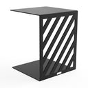Beistelltisch EVOC 16 aus Stahl in C-Form, Tiefschwarz, Höhe 45 cm – Made in Germany