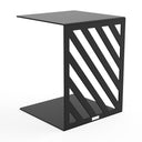 Beistelltisch EVOC 17 aus Stahl in C-Form, Tiefschwarz, Höhe 45 cm – Made in Germany