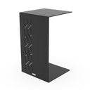 Beistelltisch EVOC 20 aus Stahl in C-Form, Tiefschwarz, Höhe 60 cm – Made in Germany