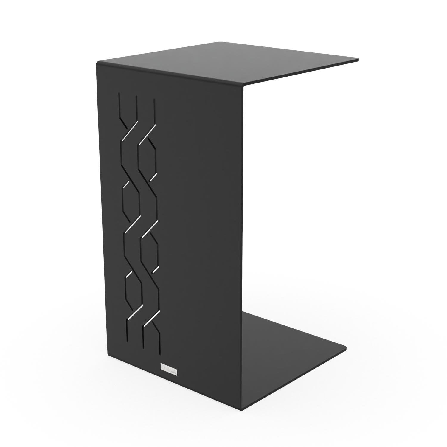 Beistelltisch EVOC 20 aus Stahl in C-Form, Tiefschwarz, Höhe 60 cm – Made in Germany