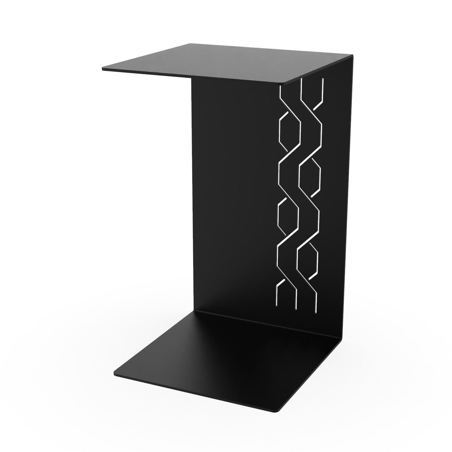 Designer-Beistelltisch EVOC 20 aus pulverbeschichtetem Stahl, schwarz, 60 cm