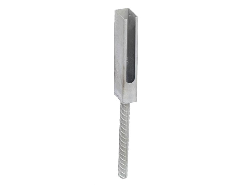 Bohrlochadapter für Zaunpfosten 60 x 40 mm mit Bodenstift, feuerverzinkt