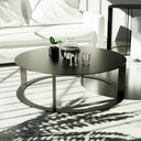 Couchtisch CIRCUL aus Metall, rund, Tiefschwarz, Ø 80 cm – Made in Germany