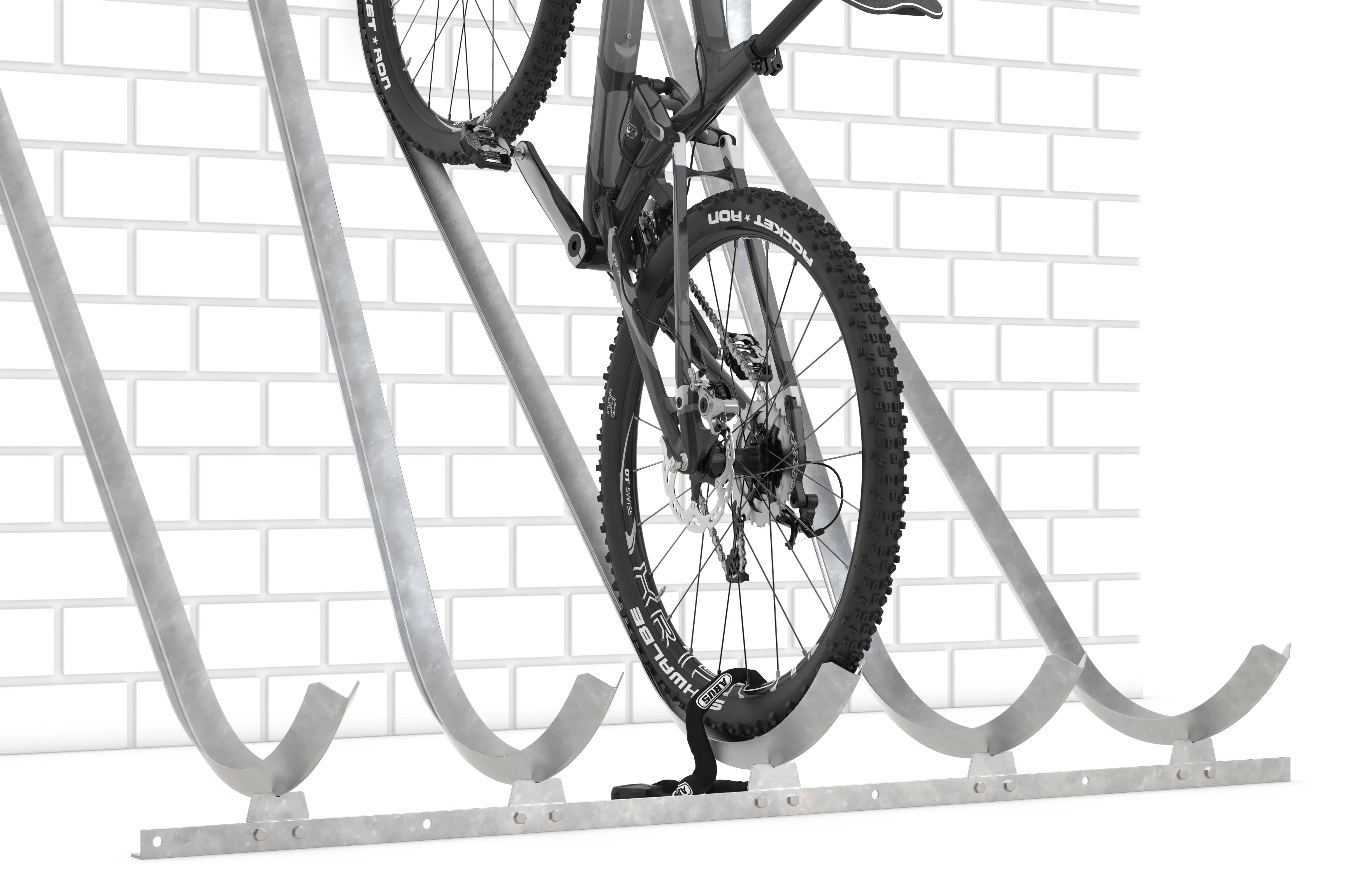 Wand-Fahrradhalter aus Metall zur platzsparenden Fahrradaufbewahrung an Ziegelwand