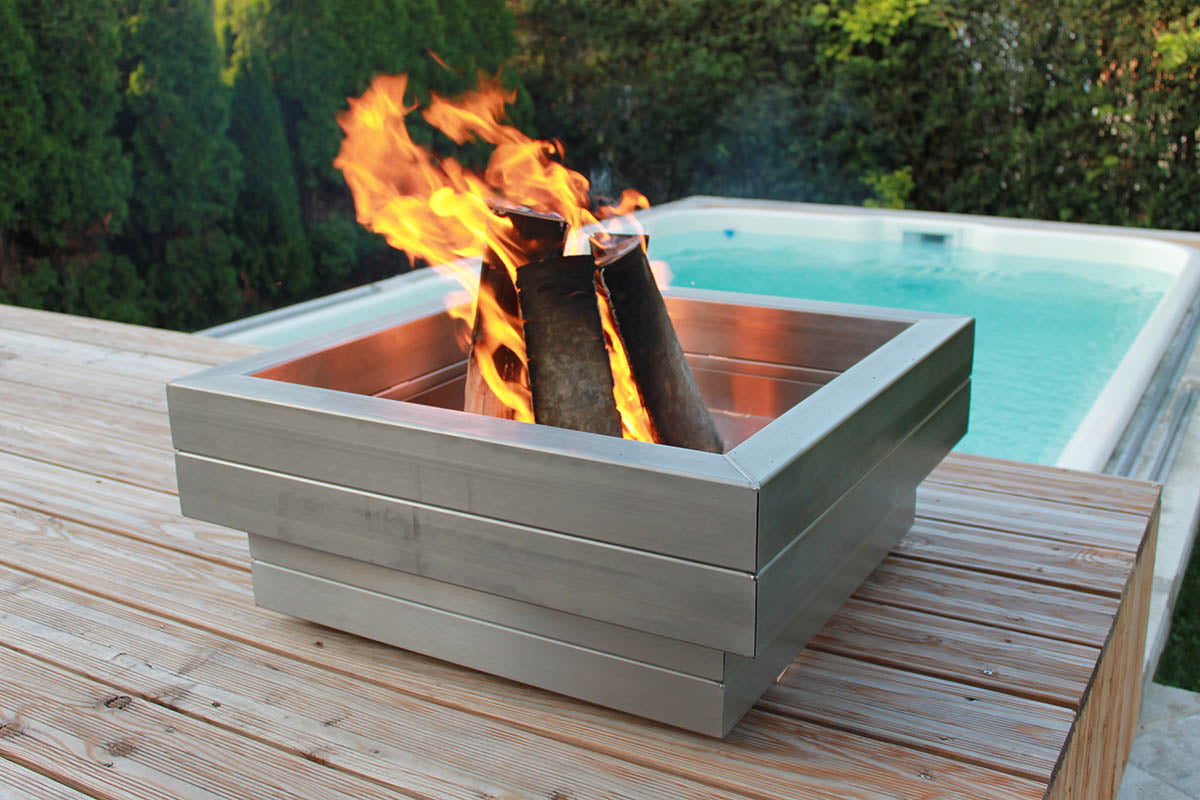 Edelstahl Feuerschale - Rechteck