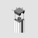 Ersatzkappe für Zaunpfosten Flexo 68x68 mm, technisches Diagramm, Montageanleitung