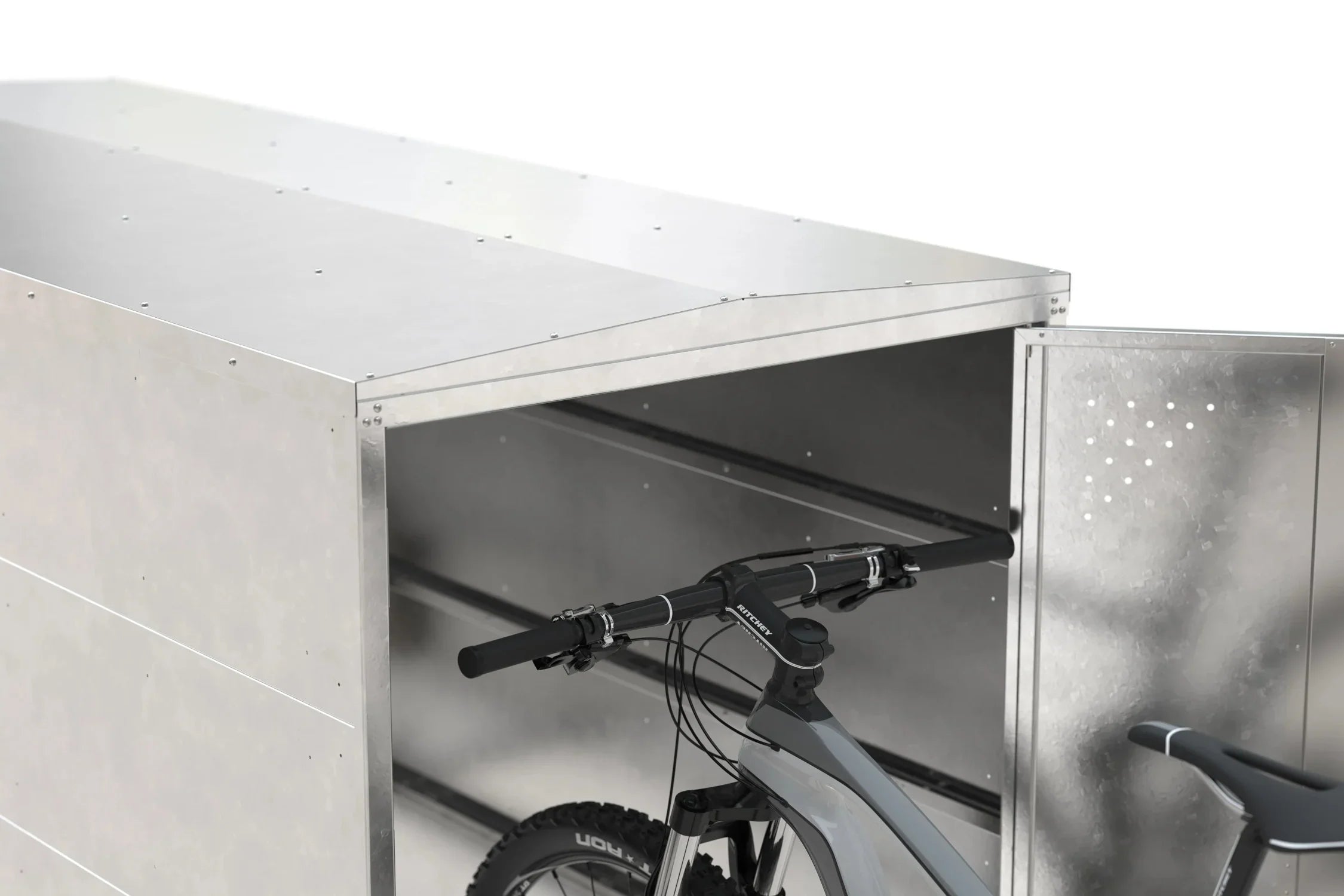 metall für hochwertige fahrradrahmen Fahrrad Bike Box Fahrradgarage Basic verzinkt mit Giebeldach