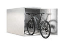 Metall Fahrradbox mit offenem Tor, Mountainbike zur sicheren Aufbewahrung im Innenraum