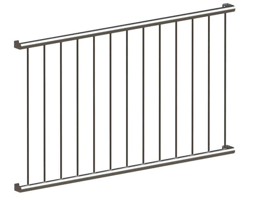 Fenstergitter aus Edelstahl für französischen Balkon, schlichtes Stecksystem, modern