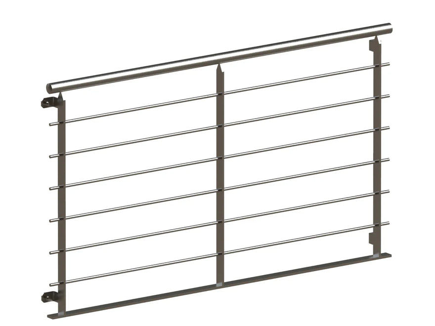Fenstergitter aus Edelstahl für französischen Balkon, modernes Design, Querstreben
