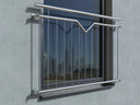 Fenstergitter aus Edelstahl für französischen Balkon, modernes Design, Außenbereich