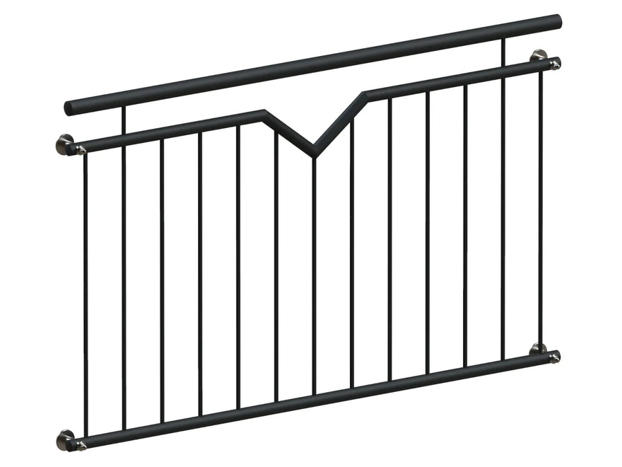 Fenstergitter für französischen Balkon, pulverbeschichtetes Metall, modernes Design