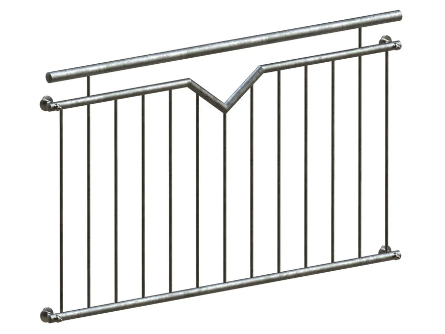 Verzinktes Fenstergitter für französischen Balkon mit modernem Z-Muster, Metallbau