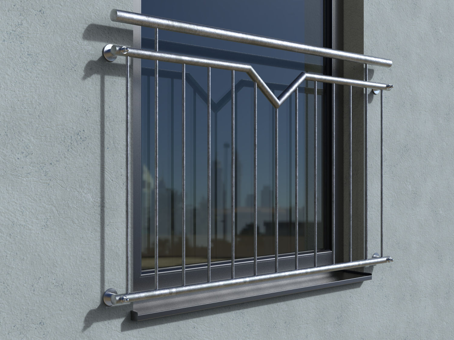 Französischer Balkon Nizza verzinkt vorgesetzt real