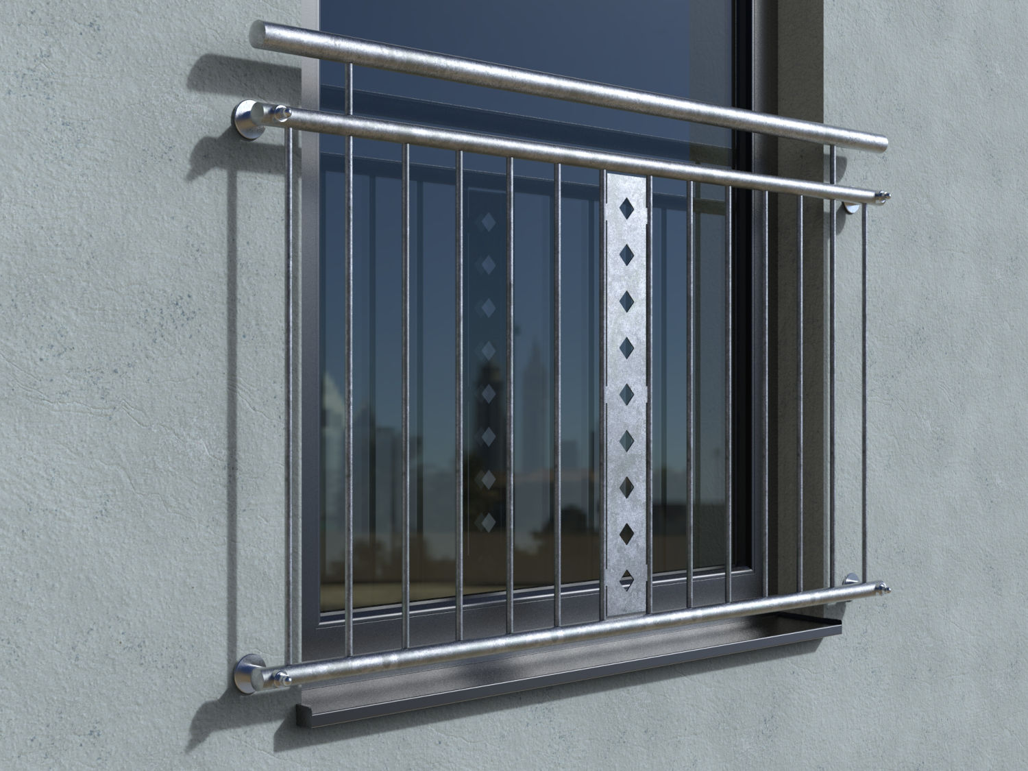 Französischer Balkon Valence verzinkt vorgesetzt real