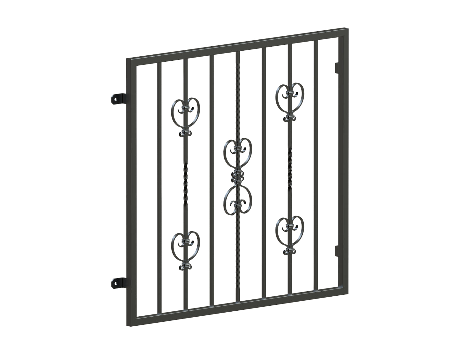 Fenstergitter in Farbe Modell Florenz pulverbeschichtet vorgesetzt Detail