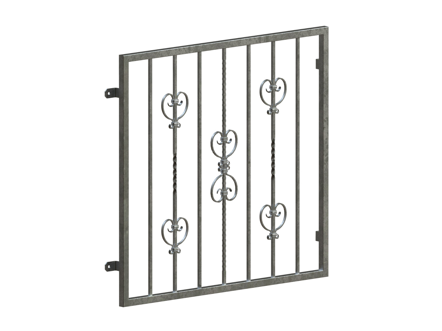 Fenstergitter Modell Florenz verzinkt vorgesetzt Detail