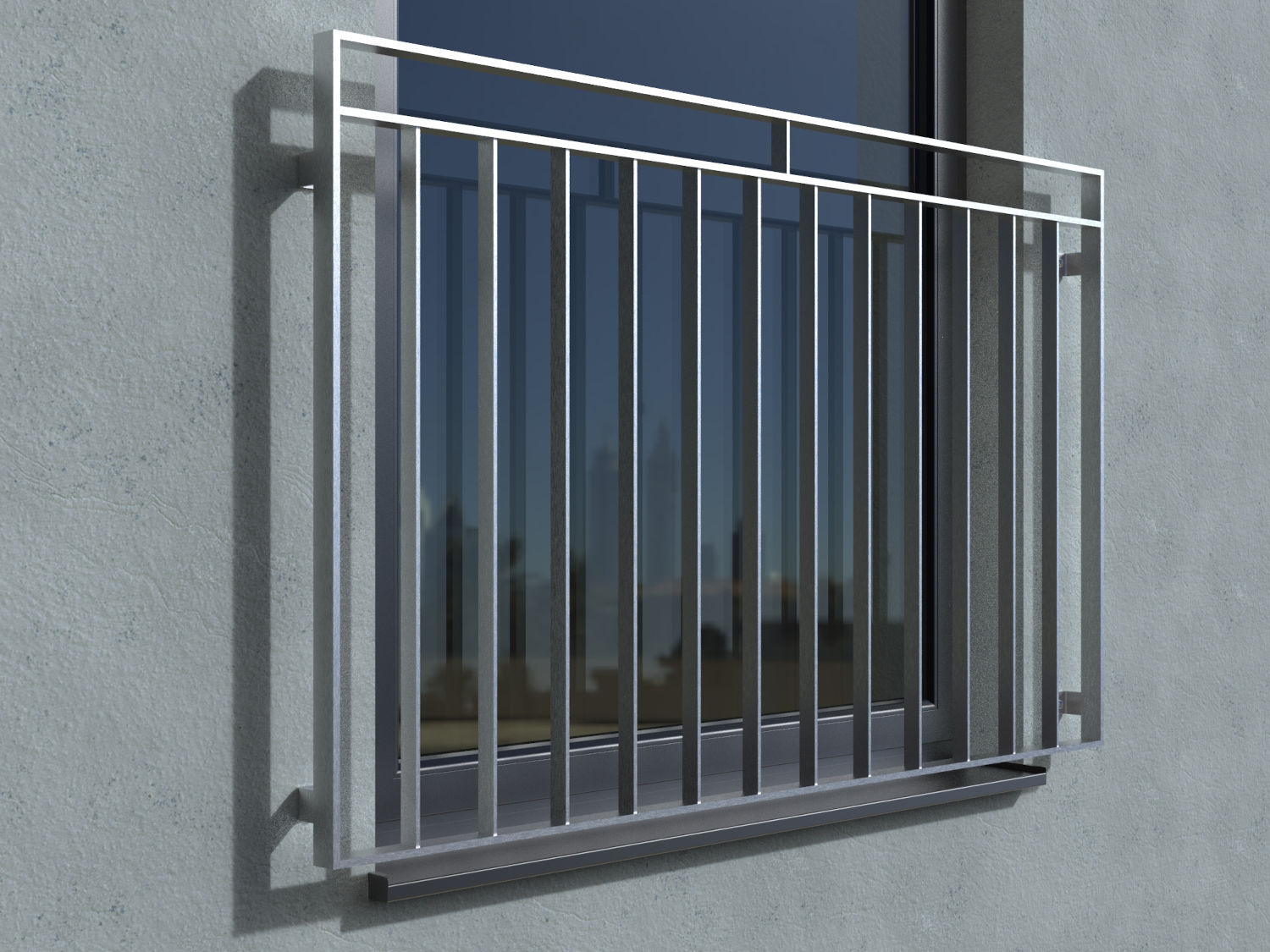 Französischer Balkon Marseille 2 Edelstahl vorgesetzt real