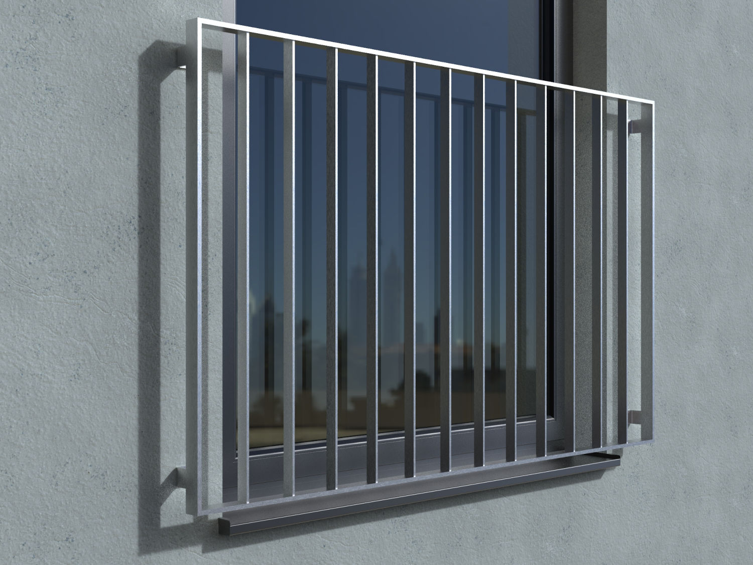 Französischer Balkon Marseille Edelstahl vorgesetzt real